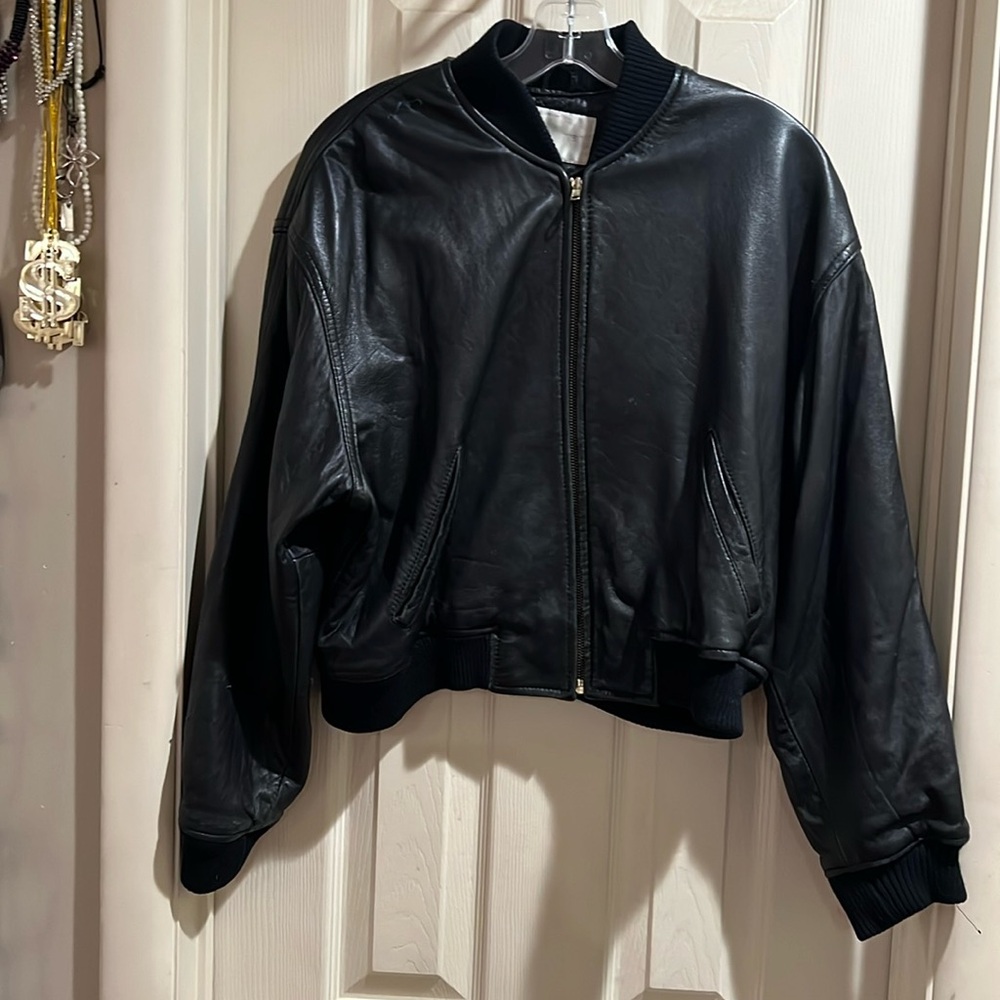 The Limited leather Bomber black size M